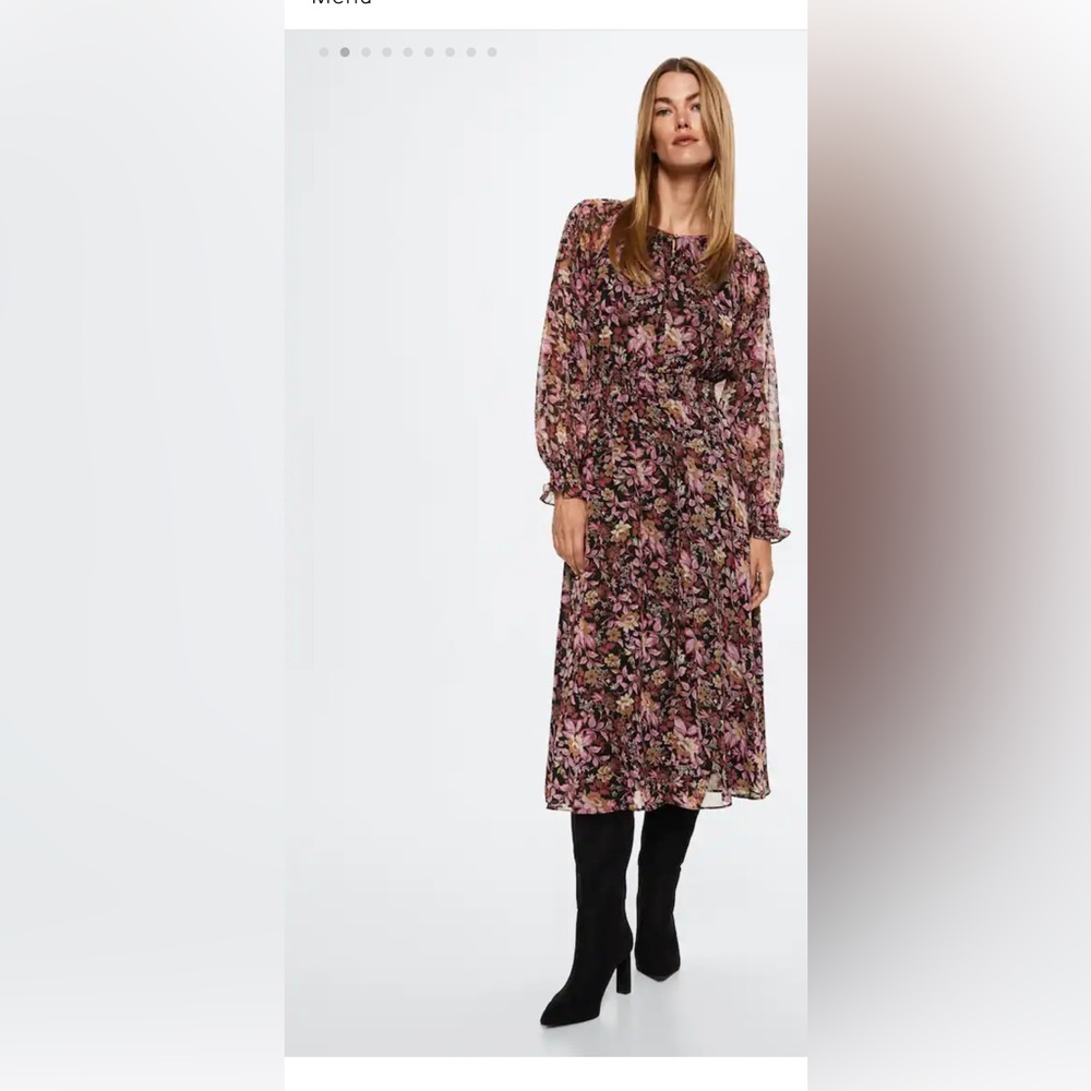 NWT MANGO  Flower Print Dress
